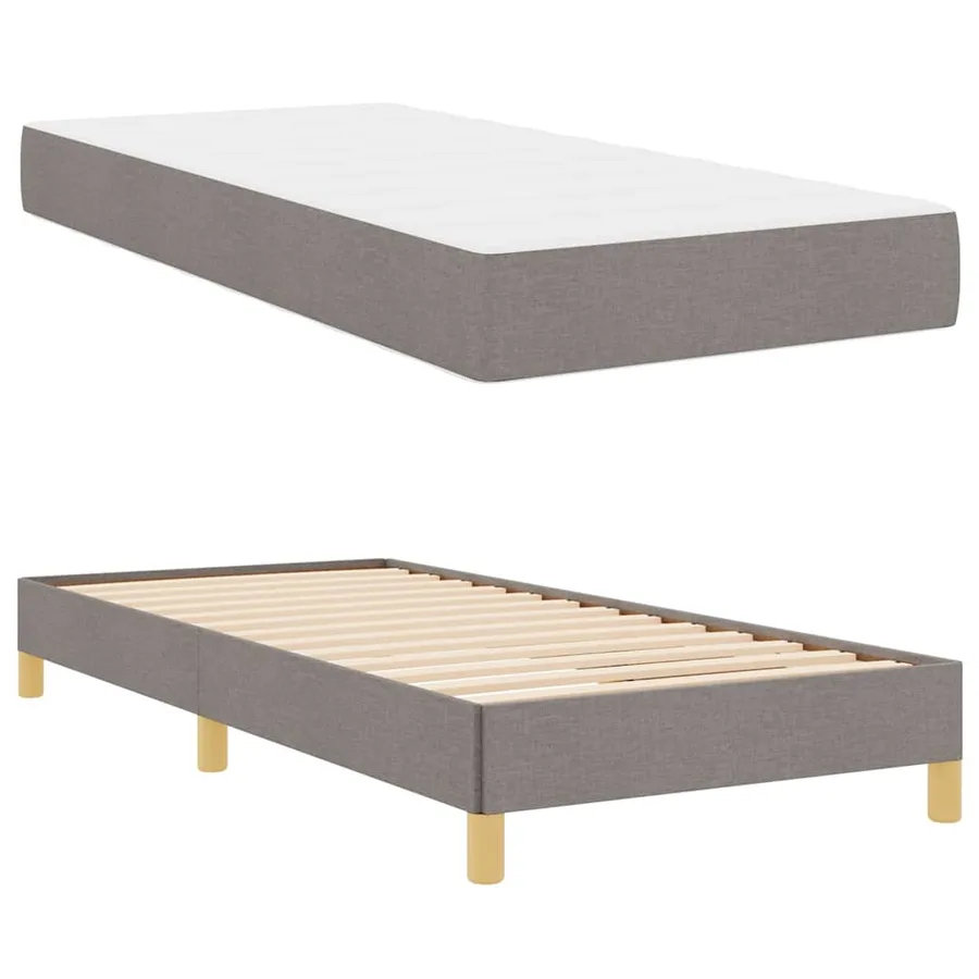 Lit à ressorts avec matelas Taupe 90 x 190 cm tissu - 6