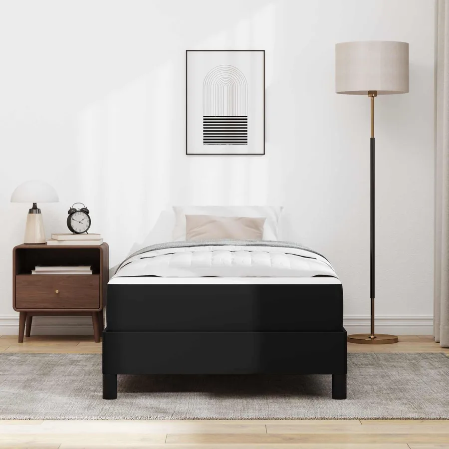 Cadre de lit avec matelas Noir 90 x 200 cm tissu - 4