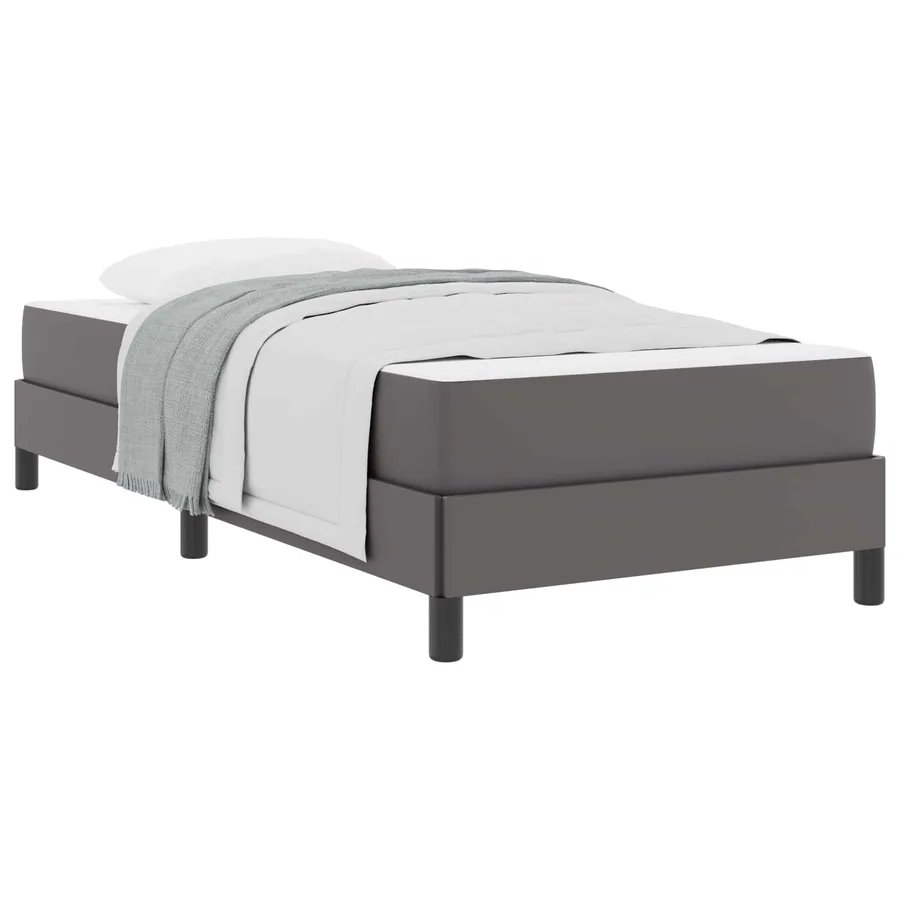 Cadre de lit avec matelas Gris 80 x 200 cm tissu - 2