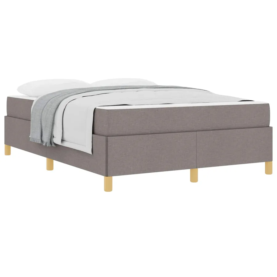 Cadre de lit avec matelas Taupe 140 x 200 cm tissu - 2