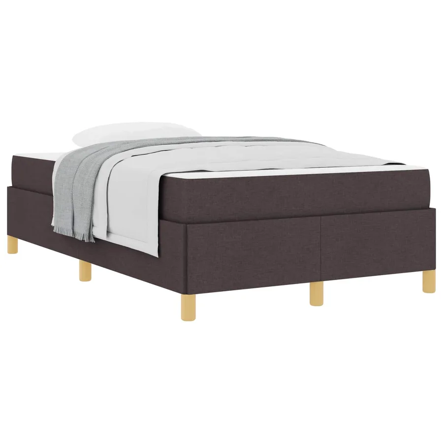 Cadre de lit avec matelas Marron foncé 120 x 200 cm tissu - 3