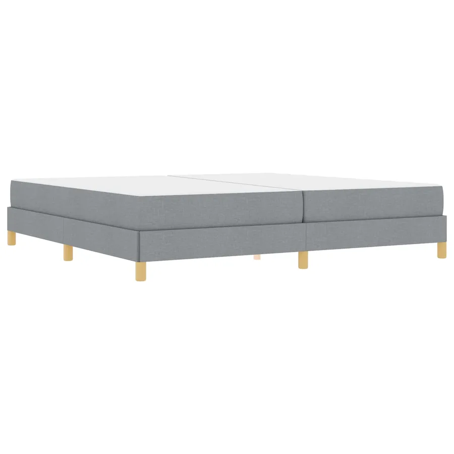 Lit à ressorts avec matelas Gris clair 200 x 200 cm tissu - 2