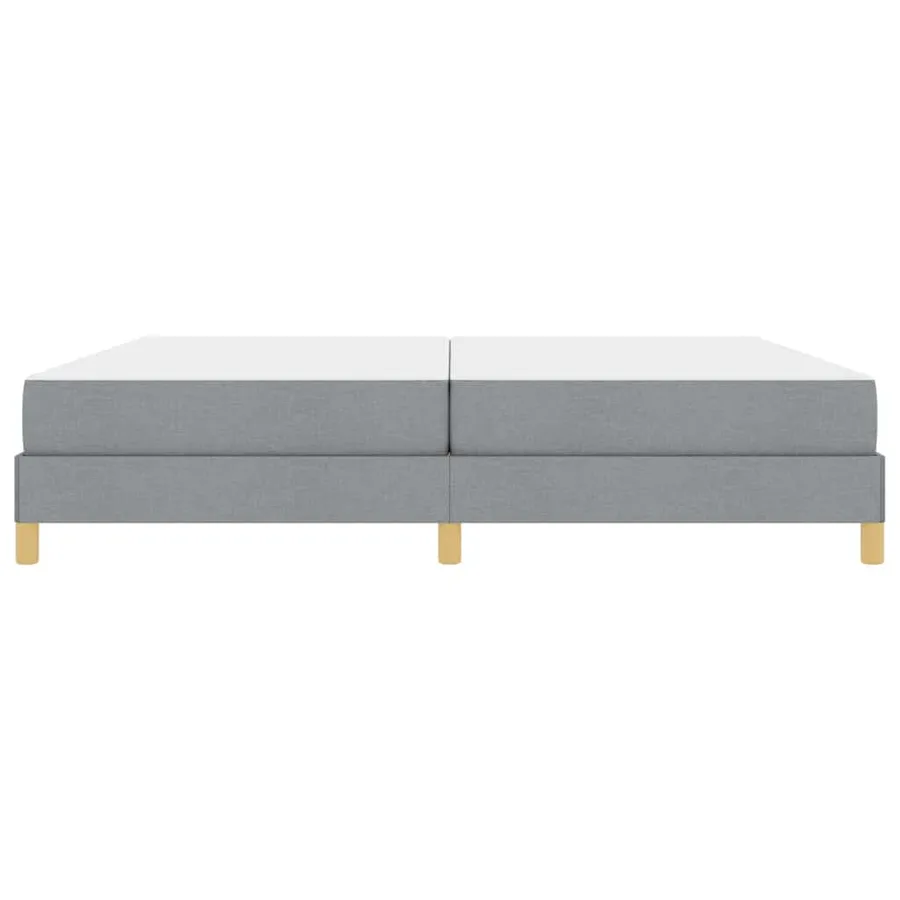 Lit à ressorts avec matelas Gris clair 200 x 200 cm tissu - 5