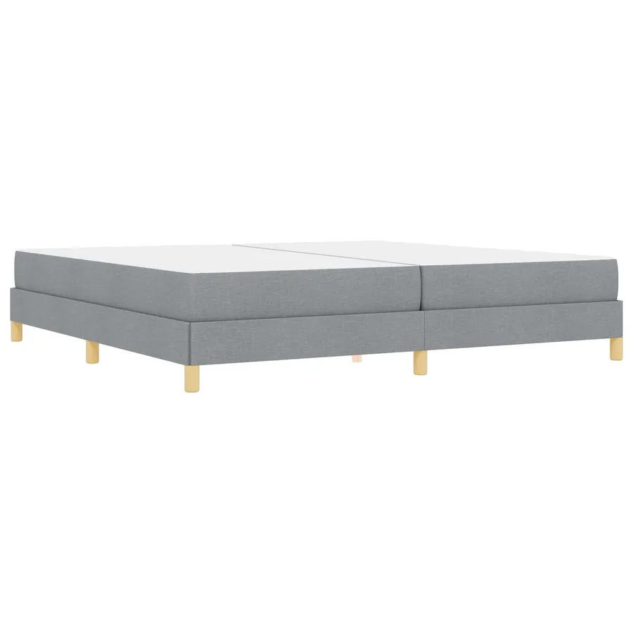 Lit à ressorts avec matelas Gris clair 200 x 200 cm tissu - 7