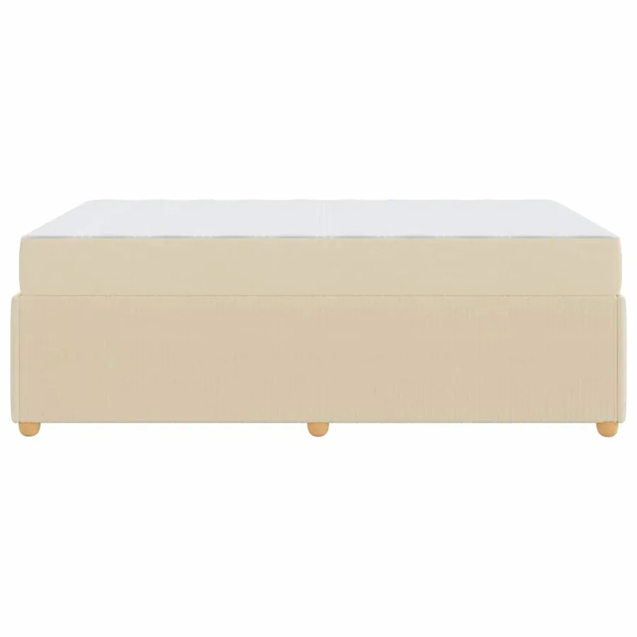 Cadre de lit avec matelas Crème 120 x 200 cm tissu - 6