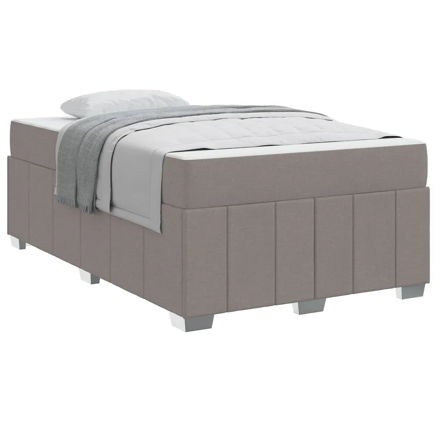 Cadre de lit avec matelas Taupe 120 x 200 cm tissu - 2