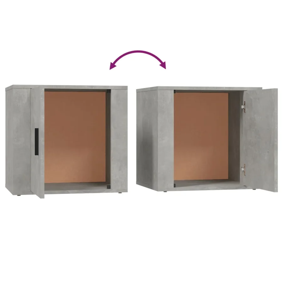 Table de chevet Gris béton 50x39x47 cm - 8