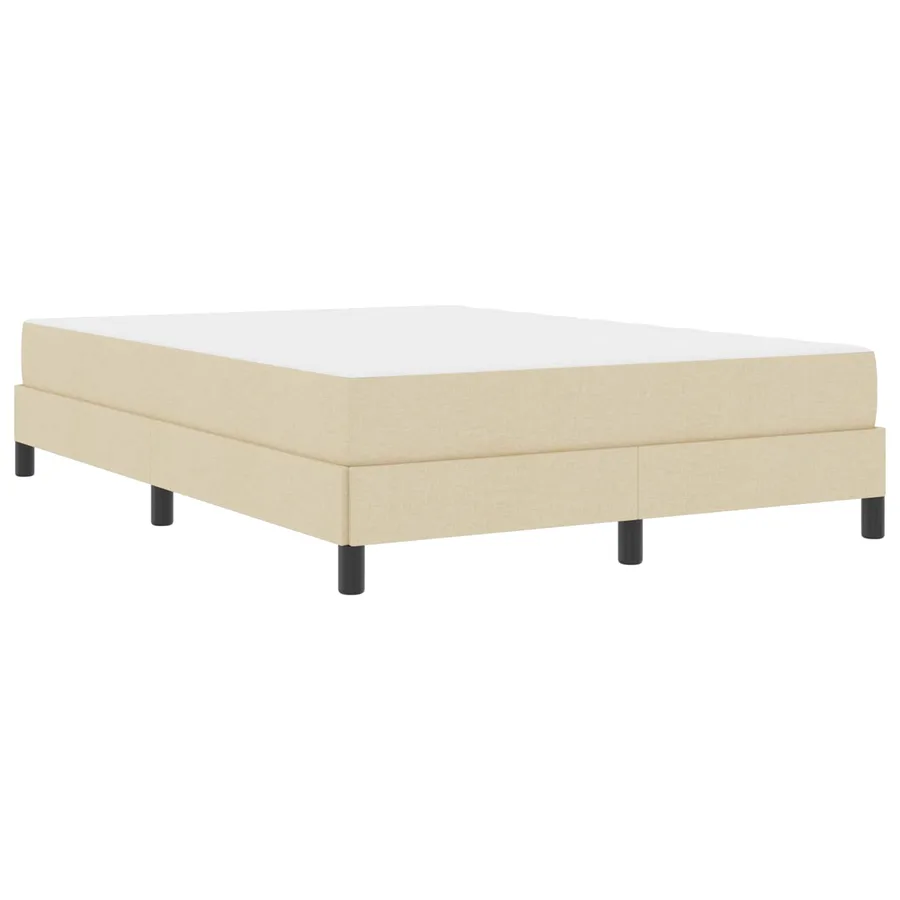 Lit à ressorts avec matelas Crème 160 x 200 cm tissu - 4