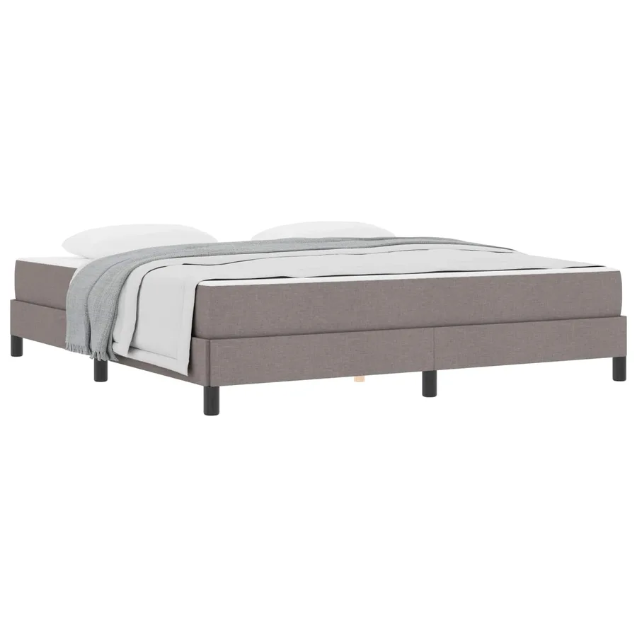 Lit à ressorts avec matelas Taupe 180 x 200 cm tissu - 2