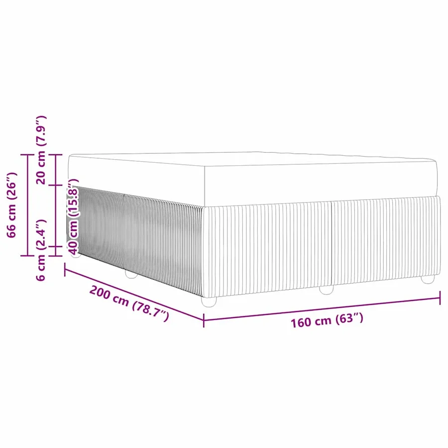 Cadre de lit avec matelas Noir 160 x 200 cm tissu - 11