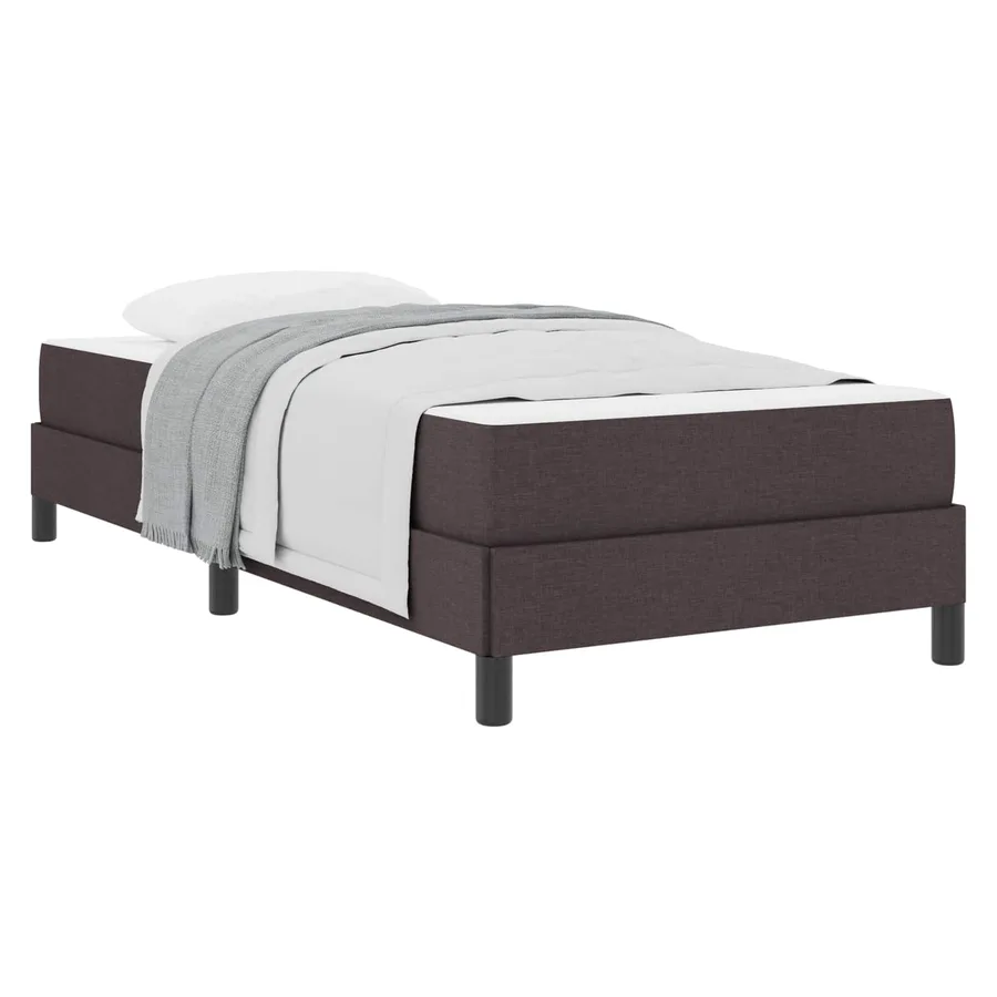 Lit à ressorts avec matelas Marron foncé 90 x 190 cm tissu - 2