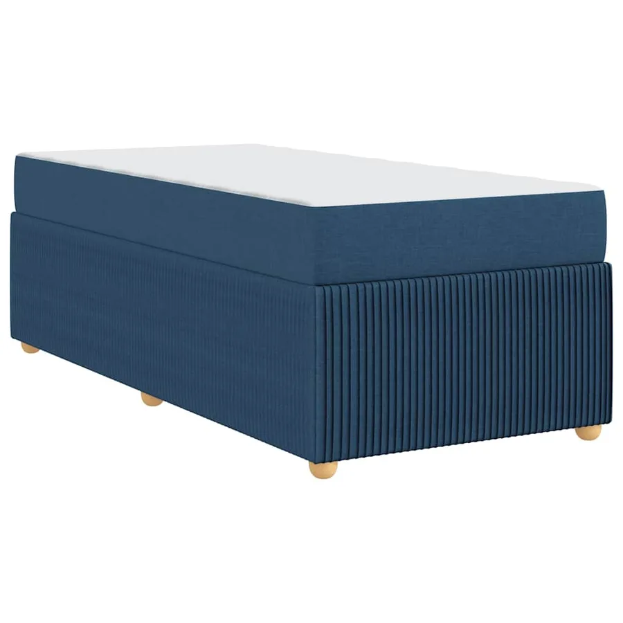 Cadre de lit avec matelas Bleu 90 x 190 cm tissu - 9