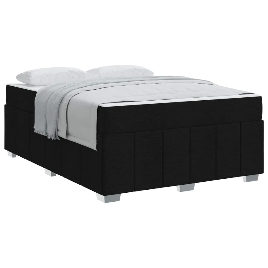 Cadre de lit avec matelas Noir 140 x 200 cm tissu - 2