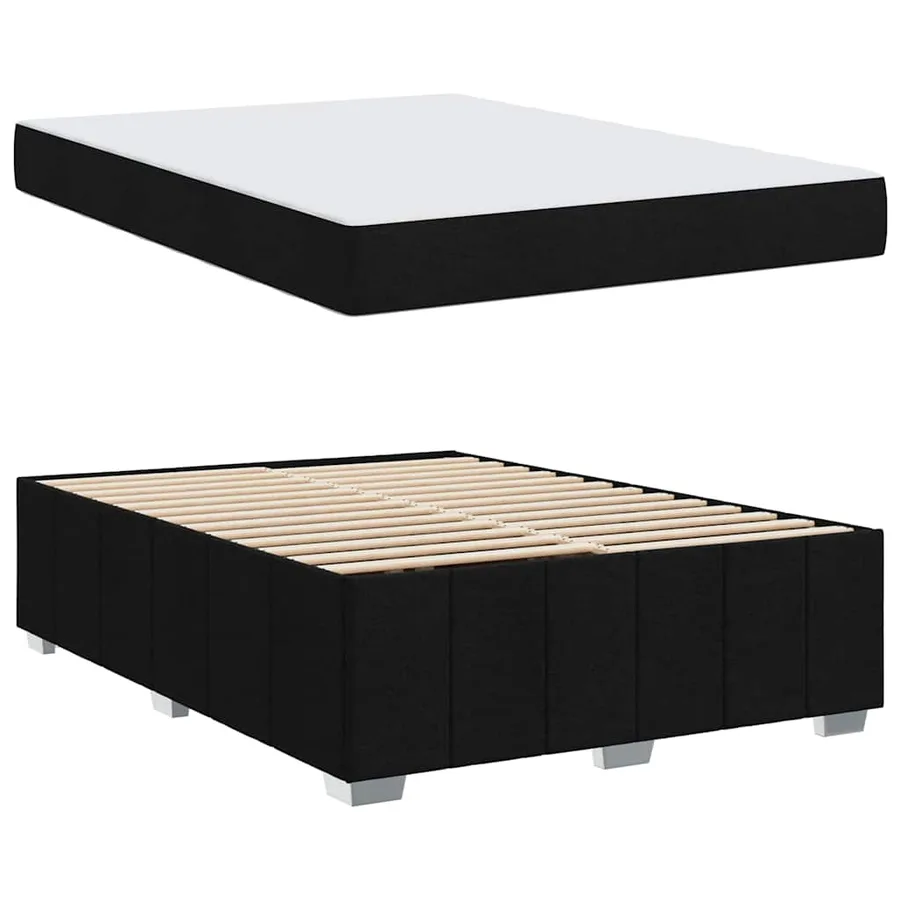 Cadre de lit avec matelas Noir 140 x 200 cm tissu - 6