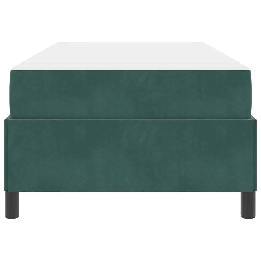 Cadre de lit avec matelas Vert foncé 90 x 190 cm tissu - 7