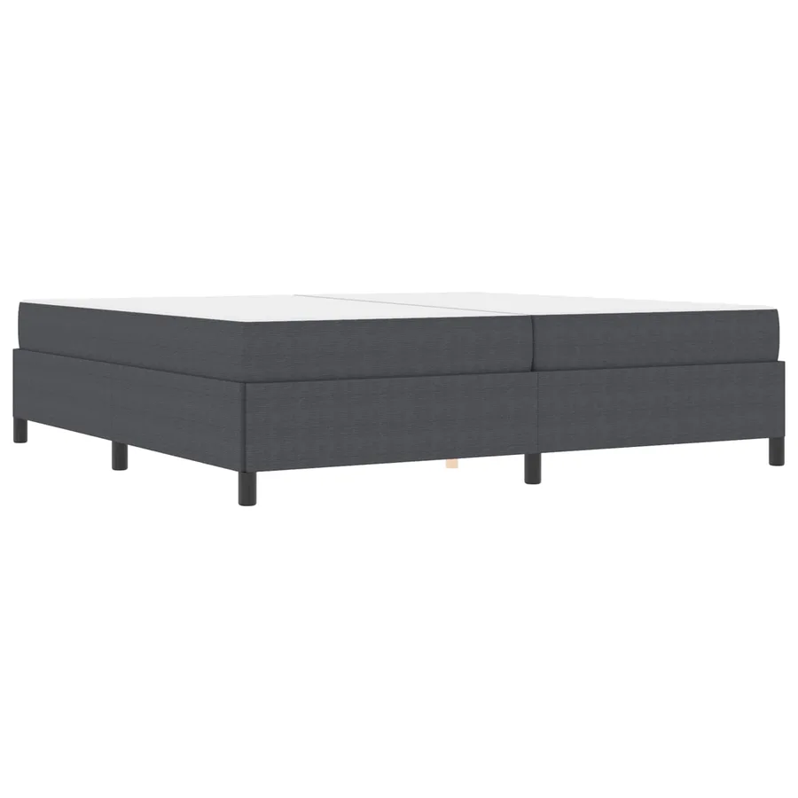 Cadre de lit avec matelas Gris foncé 200 x 200 cm tissu - 2