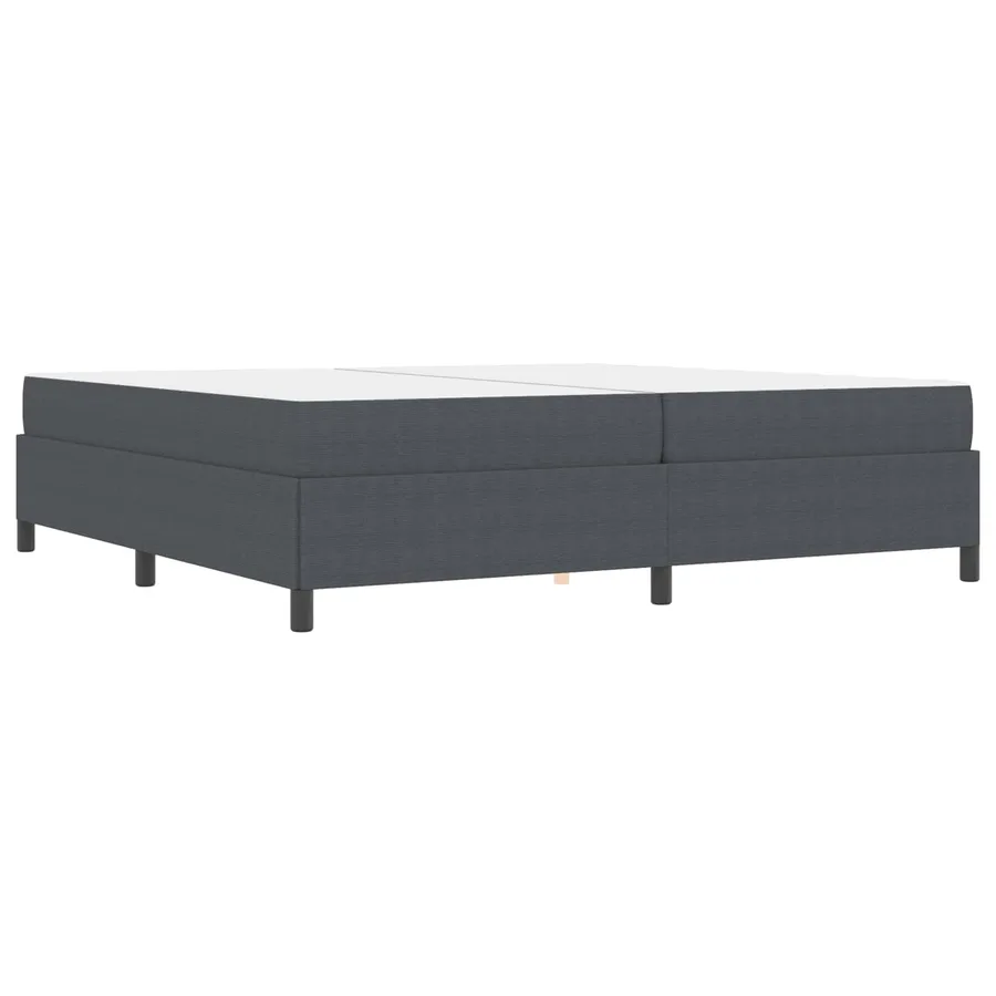 Cadre de lit avec matelas Gris foncé 200 x 200 cm tissu - 7