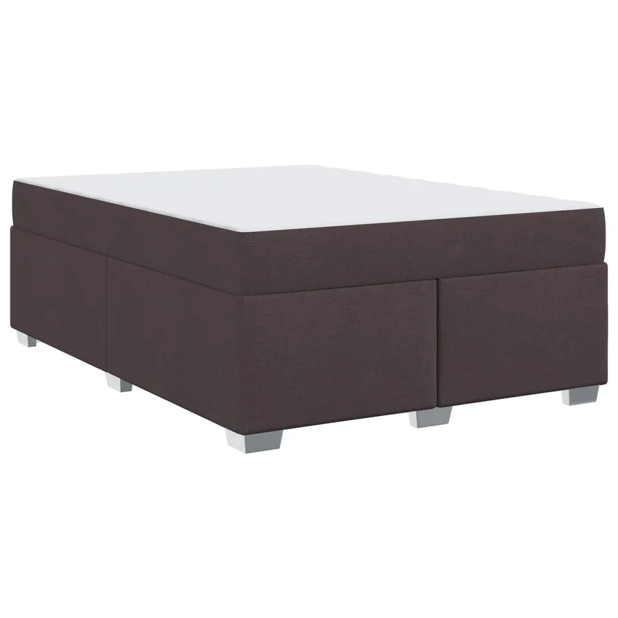 Cadre de lit avec matelas Marron foncé 160 x 200 cm tissu - 2
