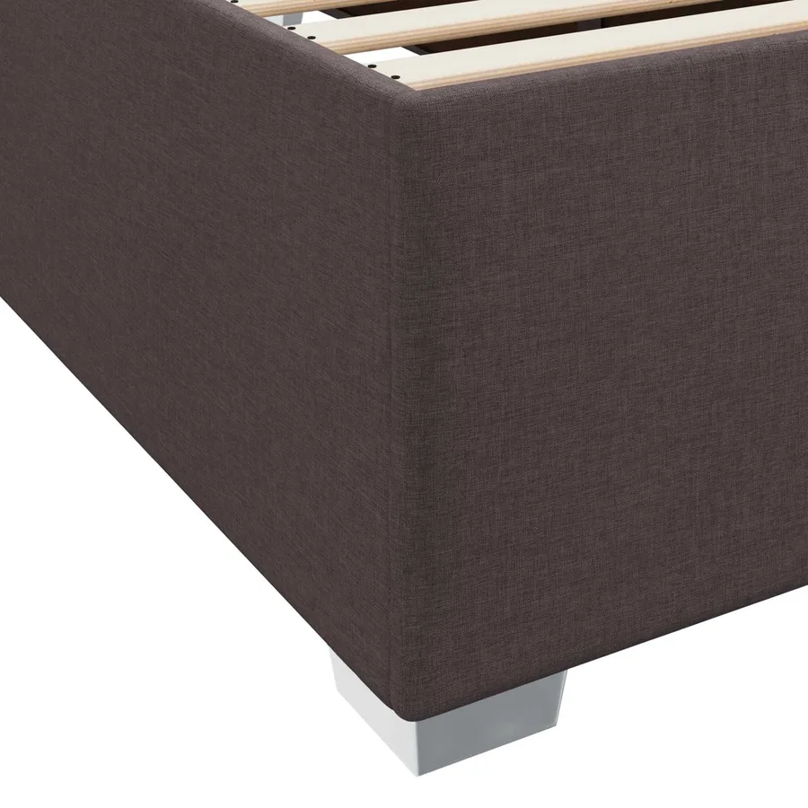 Cadre de lit avec matelas Marron foncé 160 x 200 cm tissu - 9