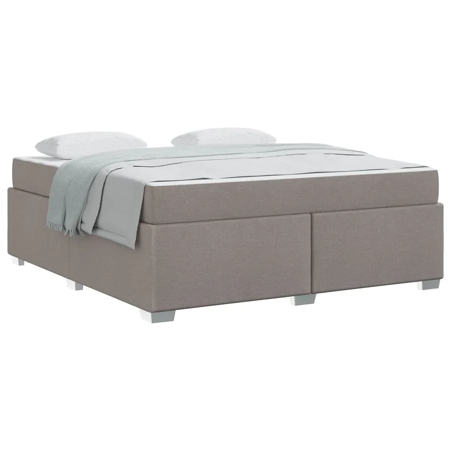 Cadre de lit avec matelas Taupe 180 x 200 cm tissu - 2