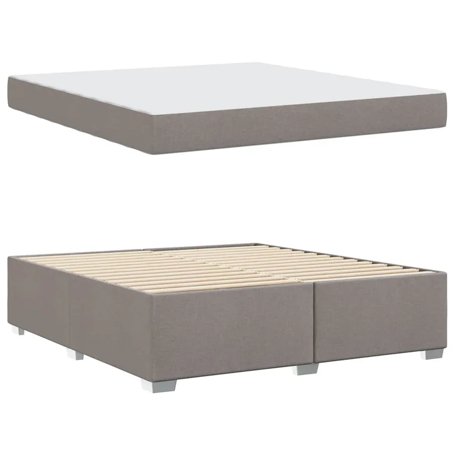 Cadre de lit avec matelas Taupe 180 x 200 cm tissu - 4