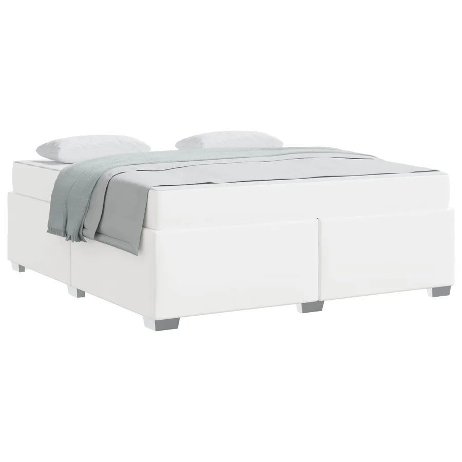 Cadre de lit avec matelas Blanc 180 x 200 cm tissu - 2