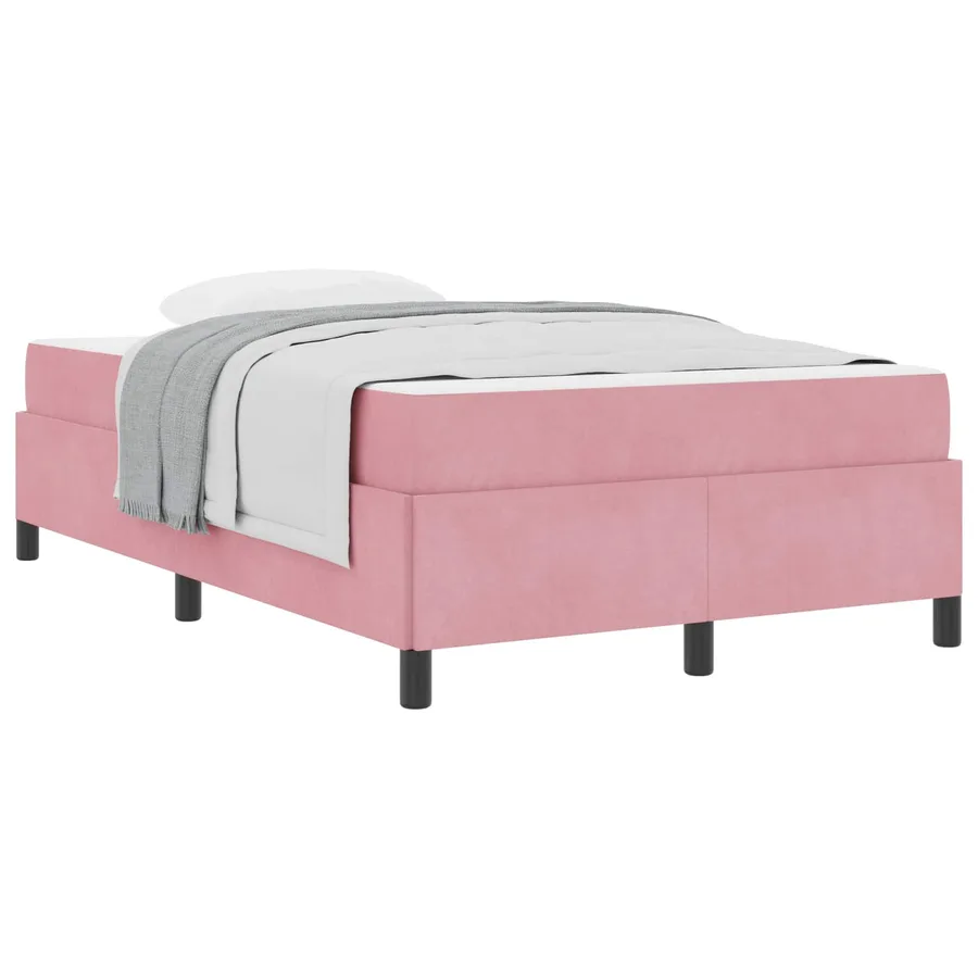 Cadre de lit avec matelas Rose 120 x 200 cm tissu - 2