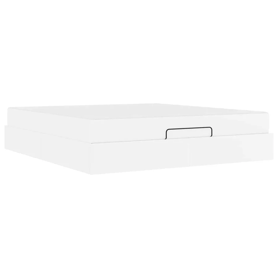 Cadre de lit avec matelas Autre 2 pcs Blanc PVC - 2