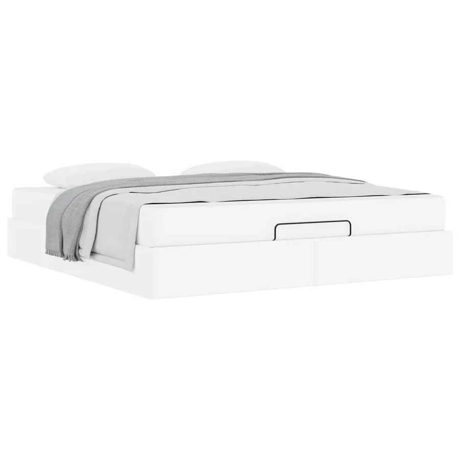 Cadre de lit avec matelas Autre 2 pcs Blanc PVC - 3