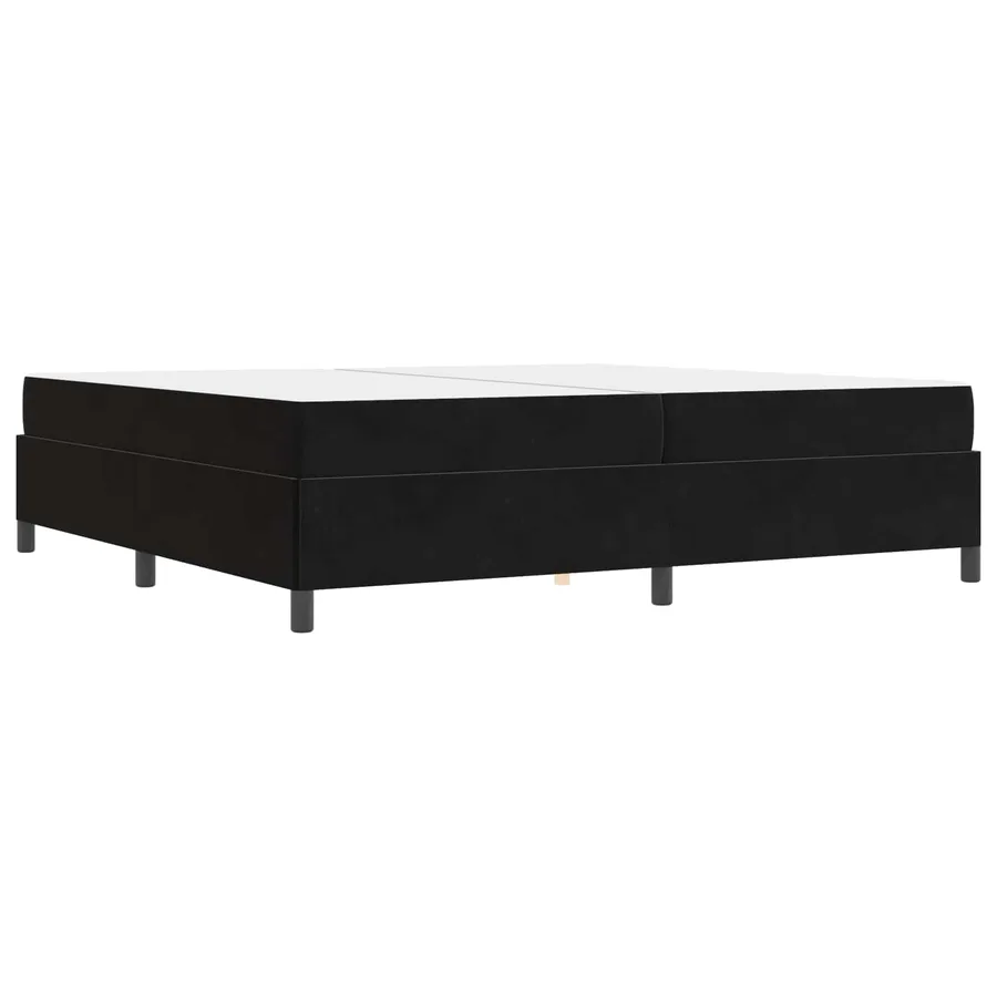 Cadre de lit avec matelas Noir 200 x 200 cm tissu - 7
