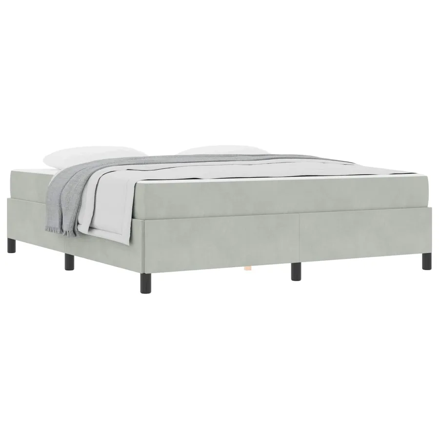 Cadre de lit avec matelas Gris clair 180 x 200 cm tissu - 3