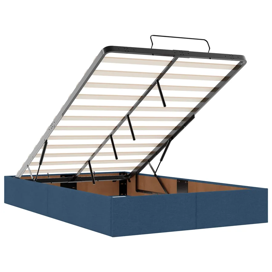 Cadre de lit avec matelas 2 pcs Bleu tissu - 12