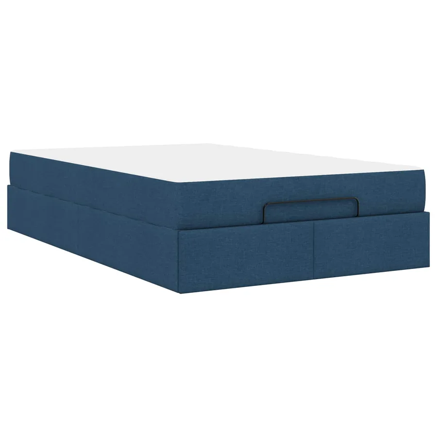 Cadre de lit avec matelas 2 pcs Bleu tissu - 9