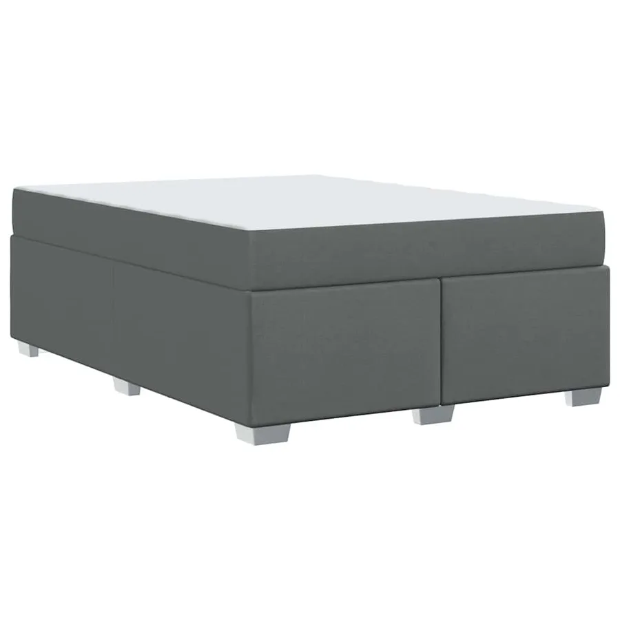 Cadre de lit avec matelas Gris foncé 140 x 200 cm tissu - 7