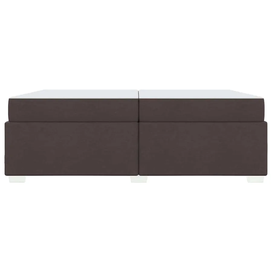 Cadre de lit avec matelas Marron foncé 200 x 200 cm tissu - 5