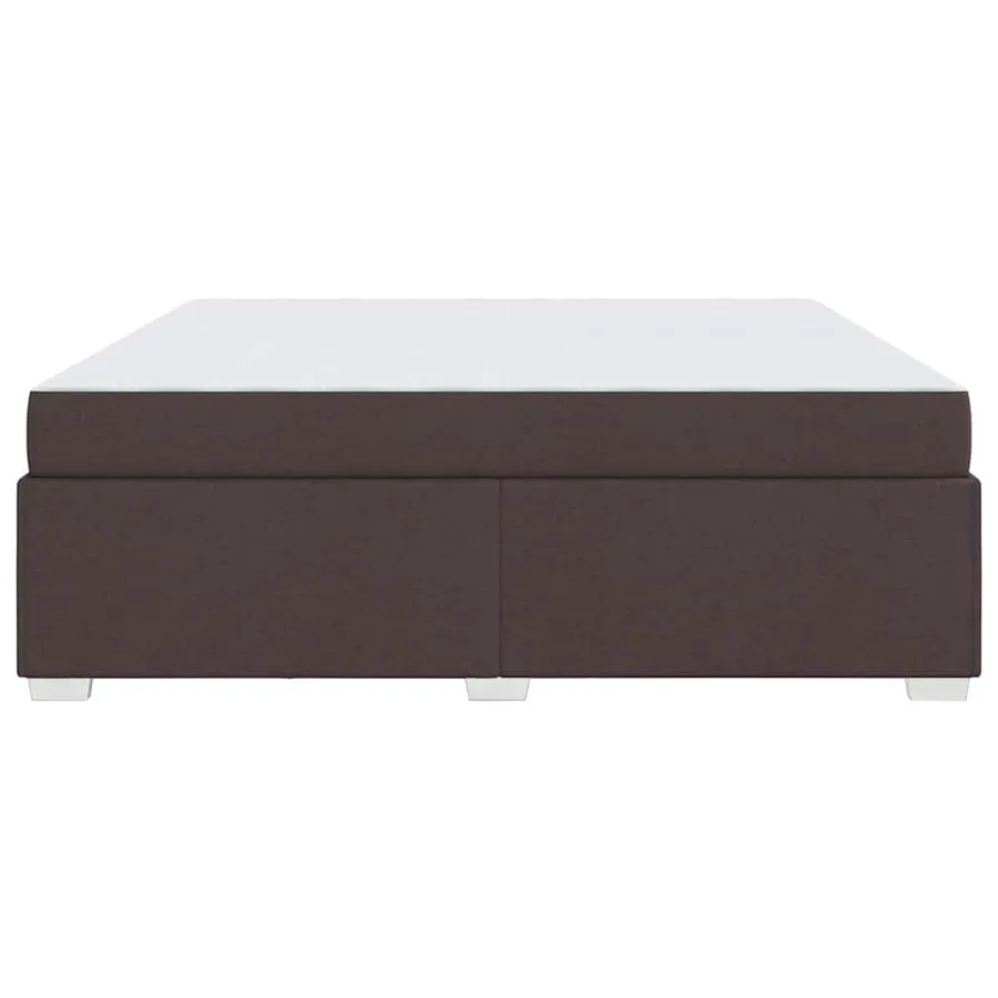 Cadre de lit avec matelas Marron foncé 200 x 200 cm tissu - 6