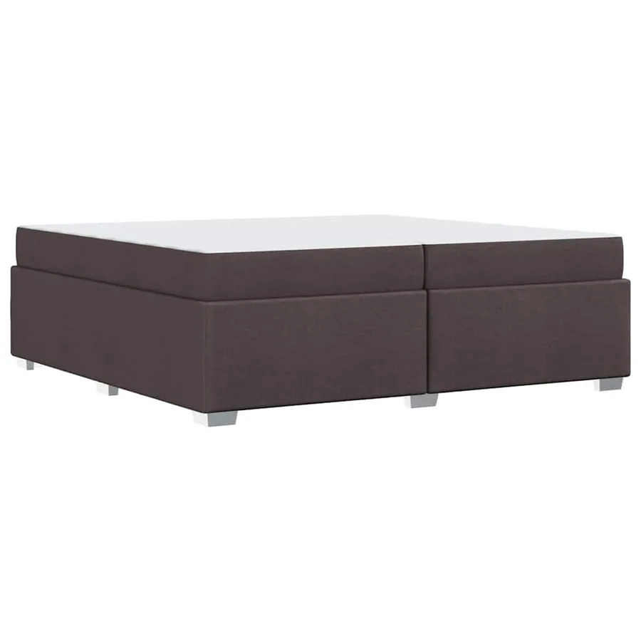 Cadre de lit avec matelas Marron foncé 200 x 200 cm tissu - 7