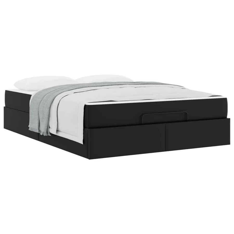 Cadre de lit avec matelas Autre 2 pcs Noir PVC - 3