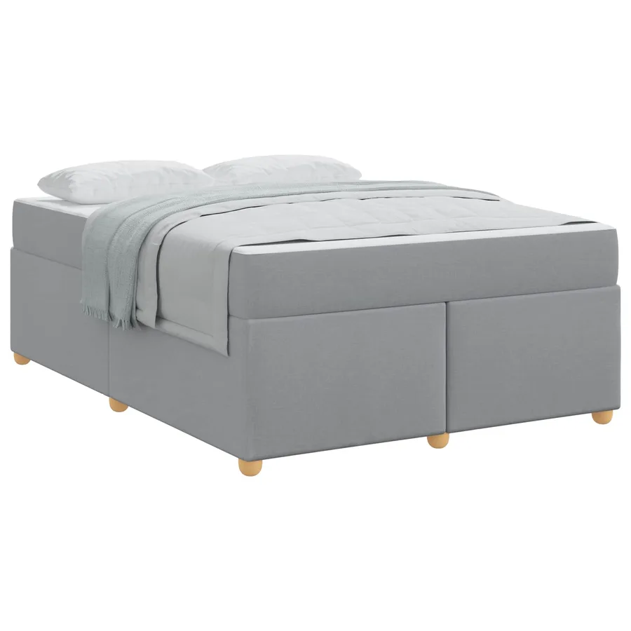 Cadre de lit avec matelas Gris clair 140 x 200 cm tissu - 2