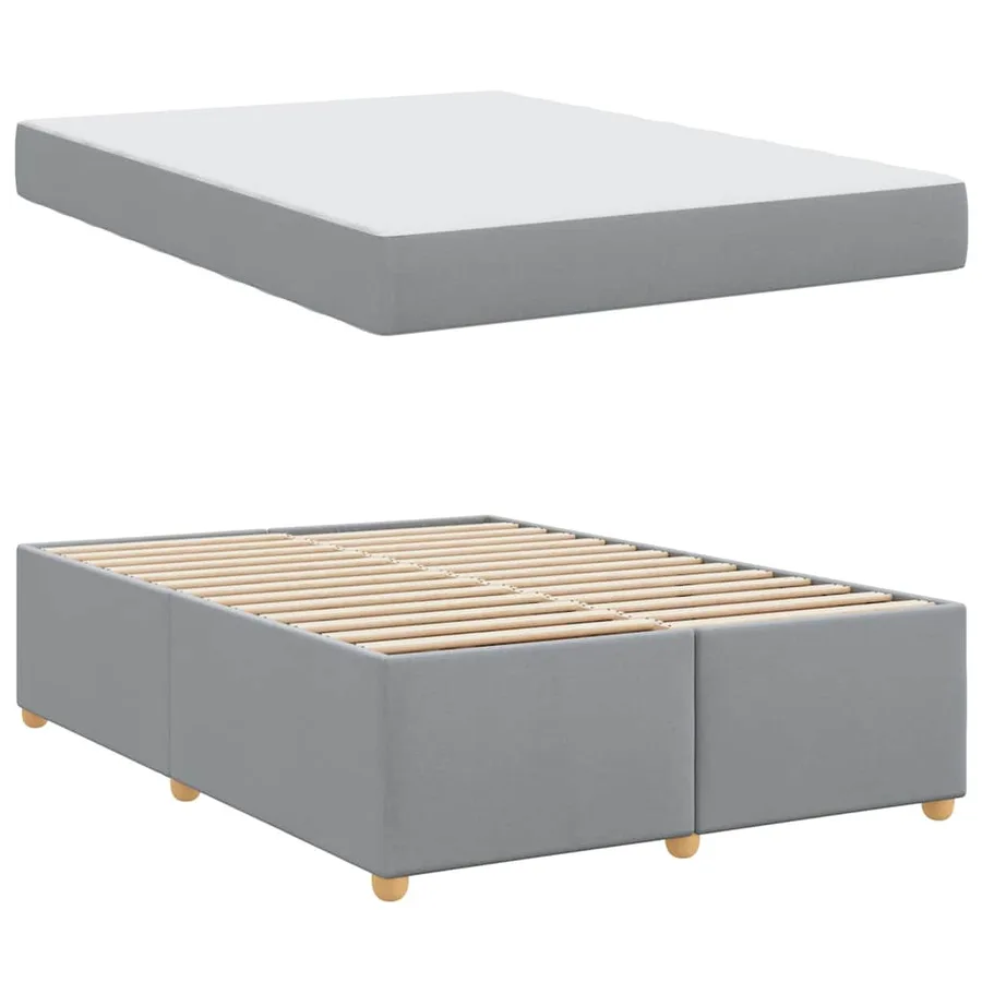 Cadre de lit avec matelas Gris clair 140 x 200 cm tissu - 4