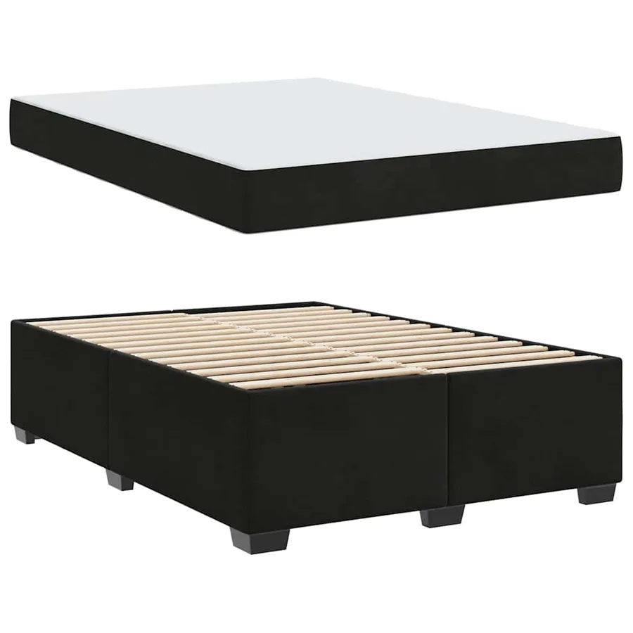 Cadre de lit avec matelas Noir 160 x 200 cm tissu - 4