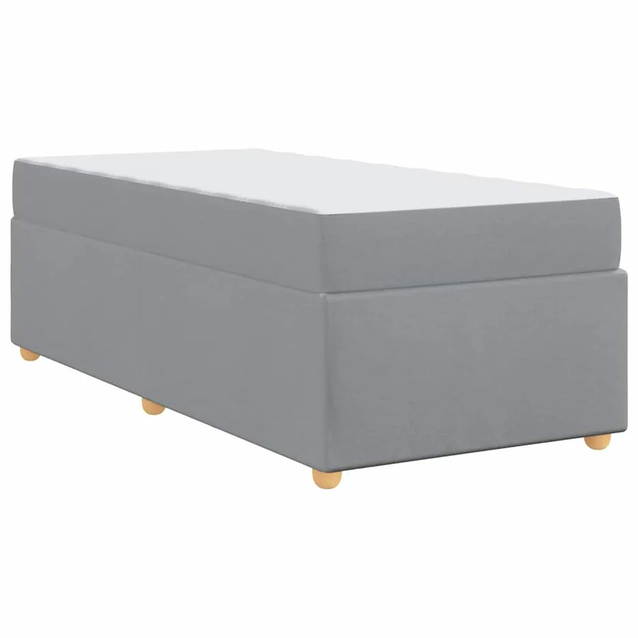 Cadre de lit avec matelas Gris clair 100 x 200 cm tissu - 7