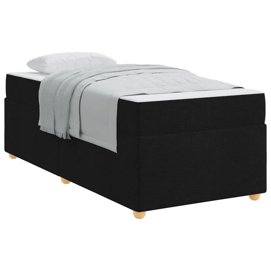 Cadre de lit avec matelas Noir 90 x 190 cm tissu - 2