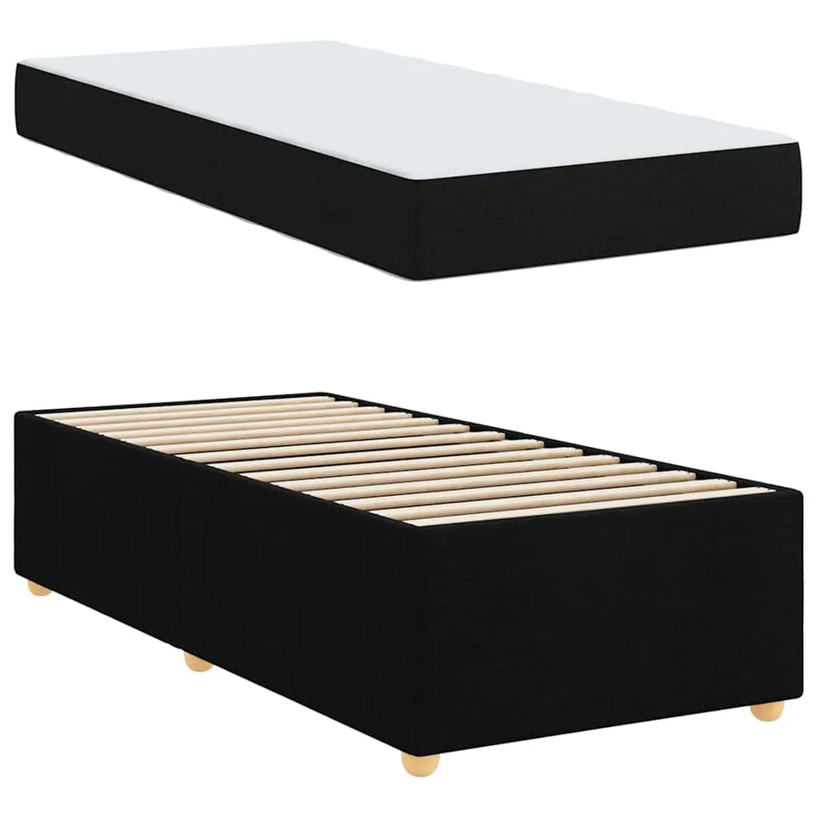 Cadre de lit avec matelas Noir 90 x 190 cm tissu - 4