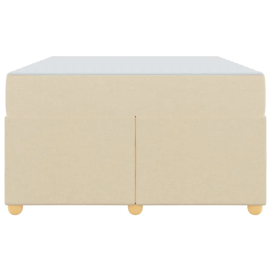 Cadre de lit avec matelas Crème 120 x 200 cm tissu - 5