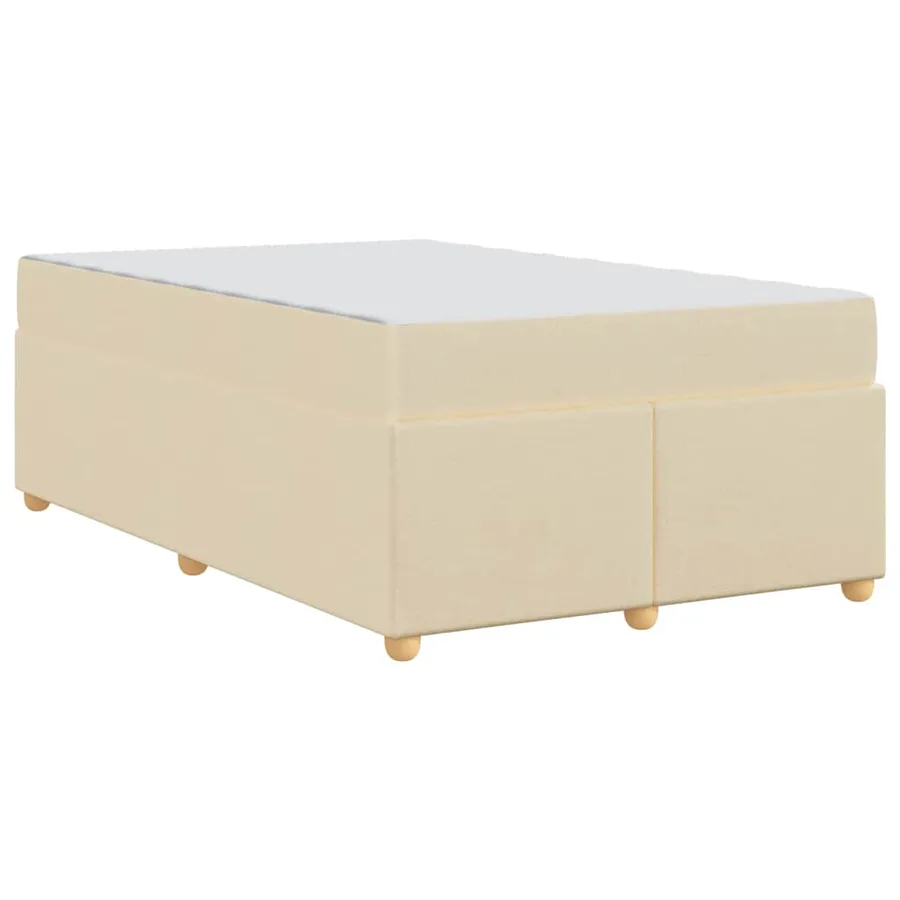 Cadre de lit avec matelas Crème 120 x 200 cm tissu - 7