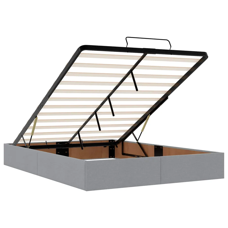 Cadre de lit avec matelas 2 pcs Gris clair tissu - 12