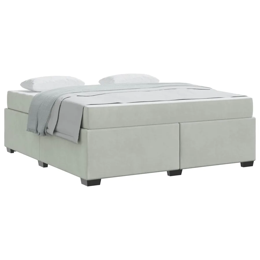 Cadre de lit avec matelas Gris clair 180 x 200 cm tissu - 2