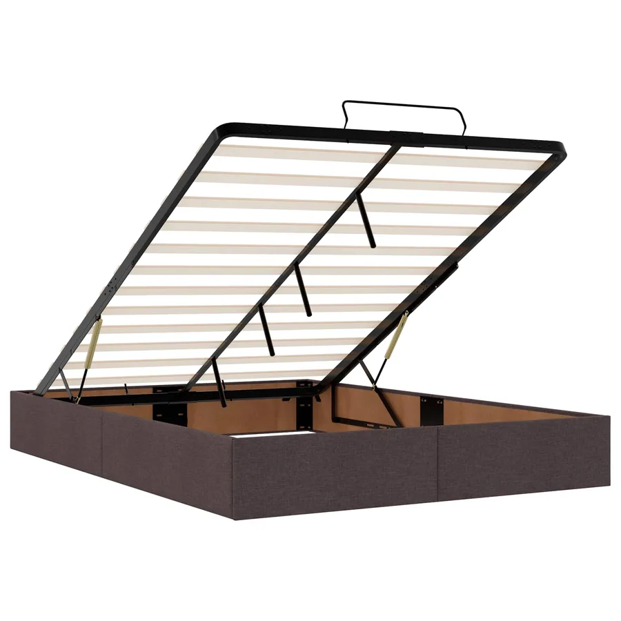 Cadre de lit avec matelas 2 pcs Tan tissu - 12