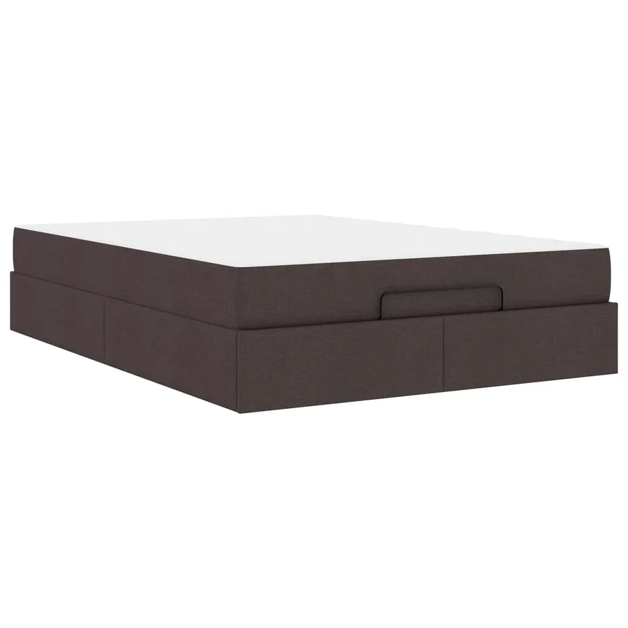 Cadre de lit avec matelas 2 pcs Tan tissu - 2